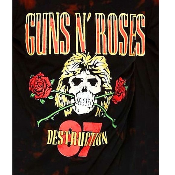 Guns N Roses Destruction Tour metal rock Bleach Official T-Shirt 2XL XXL NWT - Picture 3 of 5